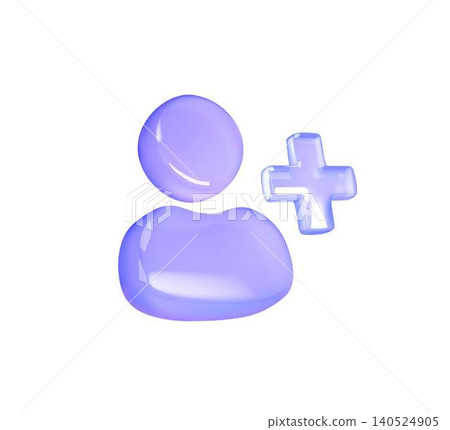 Glass Icon of User and Plus Sign in Blue Glass Icon of User and Plus Sign in Blue 140524905