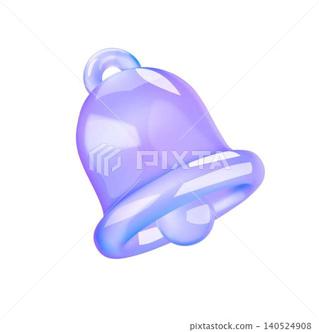 Glass Bell Icon Illustration in Blue Tones Glass Bell Icon Illustration in Blue Tones 140524908