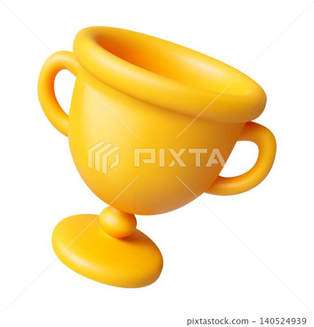 Three Dimensional Golden Trophy Illustration Three Dimensional Golden Trophy Illustration 140524939