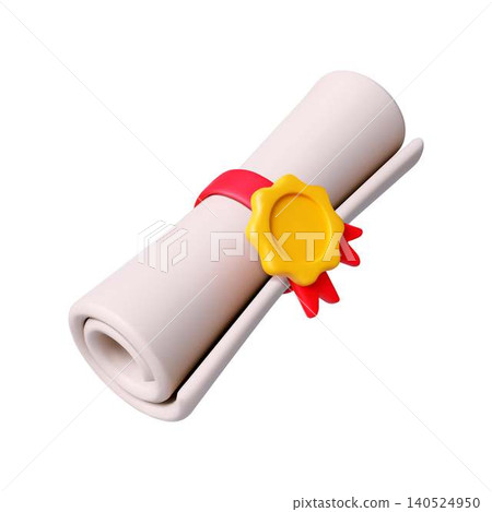 Certificate Scroll with Red Ribbon and Seal Certificate Scroll with Red Ribbon and Seal 140524950