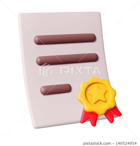 3D Minimalist Certificate with Star Emblem 3D Minimalist Certificate with Star Emblem 140524954
