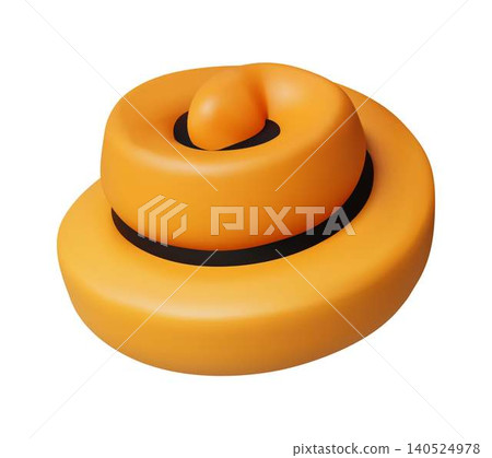 3D Illustration of a Spiral Shaped Bun 140524978