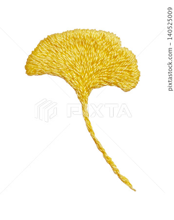 [Ginkgo Leaf Material] Hand-Embroidery Illustration Material 140525009
