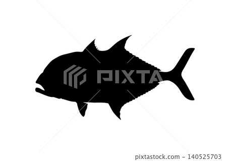 Silhouette illustration of a giant trevally Silhouette illustration of a giant trevally 140525703