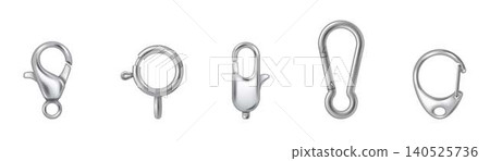 Set of Metal Clasps for Jewelry and Accessories Set of Metal Clasps for Jewelry and Accessories 140525736