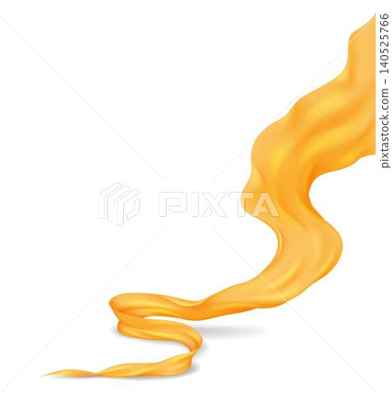 Flowing Golden Ribbon on White Background Flowing Golden Ribbon on White Background 140525766