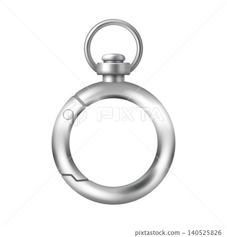 Metallic round keyring with clasp detail Metallic round keyring with clasp detail 140525826