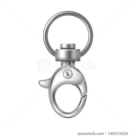 Realistic Metal Keychain Hook Isolated 140525829