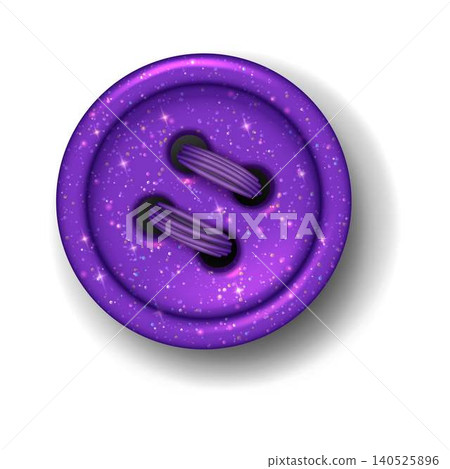 Shimmering Purple Button on White Background 140525896