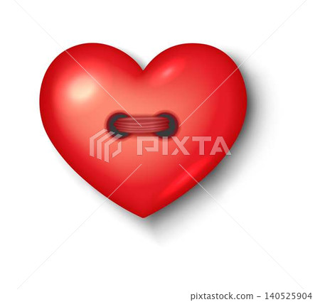 Red Heart Shaped Button Symbol Red Heart Shaped Button Symbol 140525904
