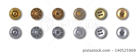 Collection of Fashionable Metal Buttons Collection of Fashionable Metal Buttons 140525909