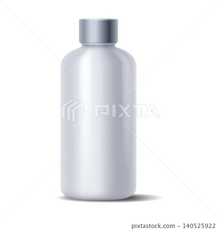 Realistic Silver Bottle with Screw Cap Isolated Realistic Silver Bottle with Screw Cap Isolated 140525922