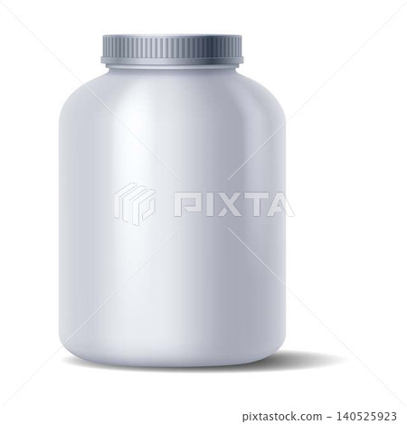 White Plastic Bottle with Screw Cap on White Background White Plastic Bottle with Screw Cap on White Background 140525923