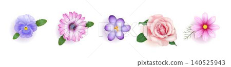 Collection of Vibrant Floral Illustrations Collection of Vibrant Floral Illustrations 140525943