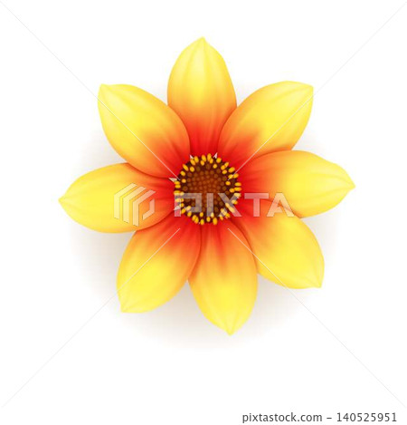 Vibrant Yellow and Orange Flower Illustration Vibrant Yellow and Orange Flower Illustration 140525951
