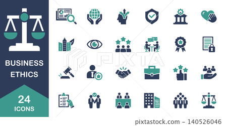 Icon set for corporate ethics and compliance Icon set for corporate ethics and compliance 140526046