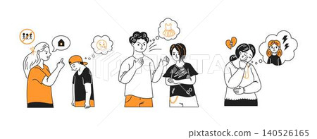 People with Emotional Thoughts in Cartoon Style 140526165