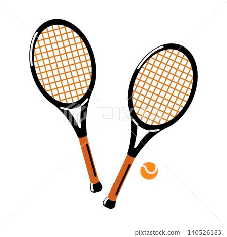 Tennis Rackets and Ball Illustration Tennis Rackets and Ball Illustration 140526183