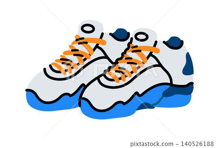 Colorful Sneakers Illustration on White Background 140526188