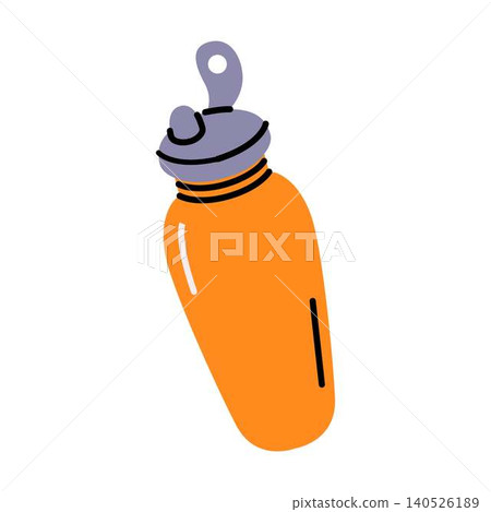 Orange Reusable Water Bottle with Unique Lid 140526189