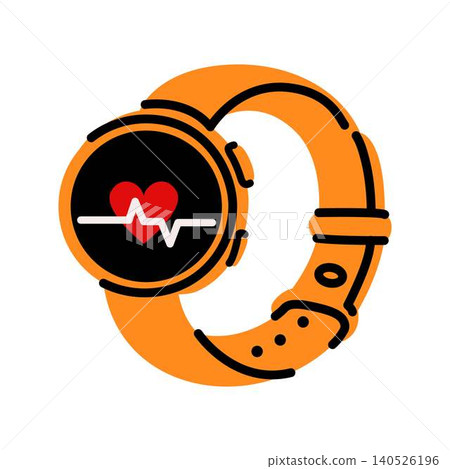 Smartwatch With Heartbeat Icon Smartwatch With Heartbeat Icon 140526196