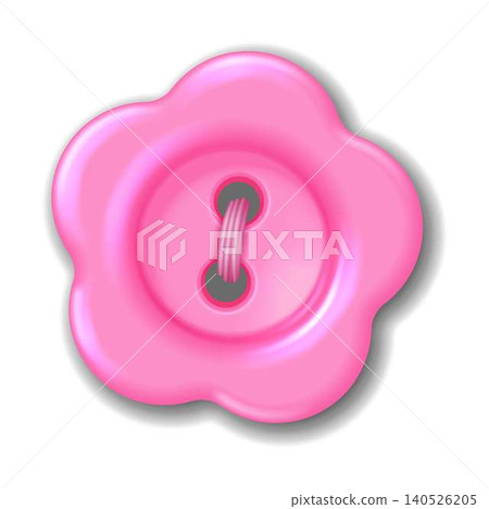 Pink Flower Shaped Button on White Pink Flower Shaped Button on White 140526205
