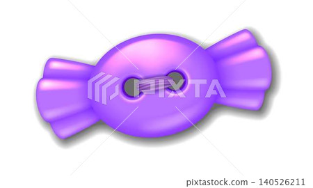 Purple Candy Shaped Button with Ribbon 140526211