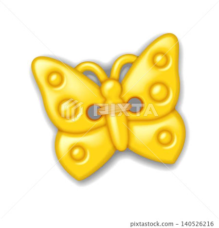 Yellow Button Shaped Like Butterfly Yellow Button Shaped Like Butterfly 140526216
