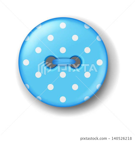 Blue Polka Dot Button Illustration on White Background Blue Polka Dot Button Illustration on White Background 140526218