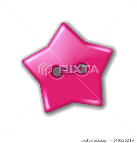 Pink Star Shaped Button Isolated on White Pink Star Shaped Button Isolated on White 140526219