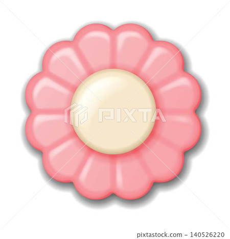 Pink Flower Shaped Button on White Background Pink Flower Shaped Button on White Background 140526220
