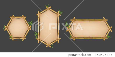 Bamboo Frame Set on Dark Background 140526227