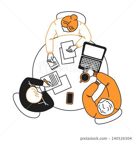 Collaborative Team Meeting Illustration Collaborative Team Meeting Illustration 140526304