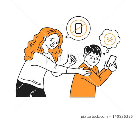Parent Discouraging Child From Phone Use Parent Discouraging Child From Phone Use 140526356