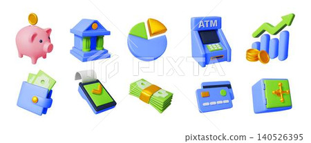 Colorful Financial Icons Set Colorful Financial Icons Set 140526395