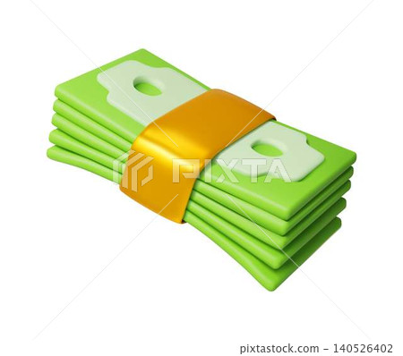 Stack of Cartoon Style Green Money Bills Stack of Cartoon Style Green Money Bills 140526402