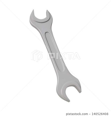 Metallic OpenEnd Wrench Illustration on White Metallic OpenEnd Wrench Illustration on White 140526408