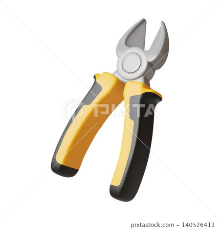 3D Illustration of Wire Cutters in Yellow and Black 3D Illustration of Wire Cutters in Yellow and Black 140526411