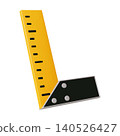 Yellow and Black Angle Ruler Icon 140526427