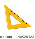 Yellow Triangular Ruler Isolated on White Background 140526428