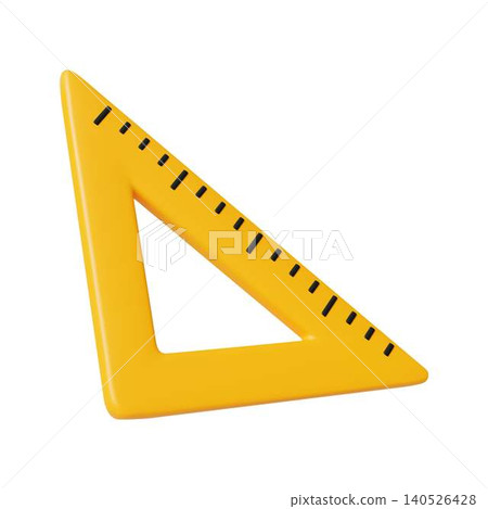 Yellow Triangular Ruler Isolated on White Background 140526428