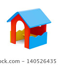 Colorful Toy House Isolated on White Background 140526435