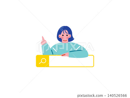 一幅女性在網路上搜尋的插圖 一幅女性在網路上搜尋的插圖 140526566