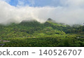 Misty Mountain Landscape Above Tropical Forest and Rural Village 140526707