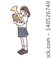 Female student playing the alto horn 140526740