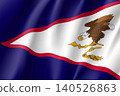 Flag American Samoa realistic flag. Patriotic symbol in official country colors. Illustration of Oceania state flag. Vector icon 140526863