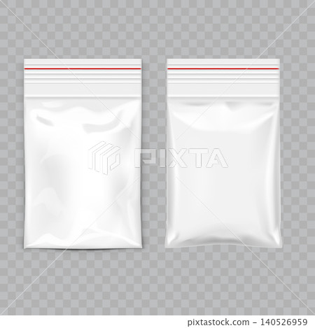 White Plastic Ziplock Bag Mockup Vector White Plastic Ziplock Bag Mockup Vector 140526959