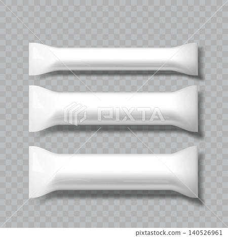 White Glossy Stick Sachet Mockup Vector 140526961