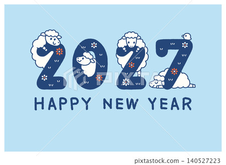 New Year's card 2027 Year of the Sheep (Sheep) Text space New Year's card 2027 Year of the Sheep (Sheep) Text space 140527223