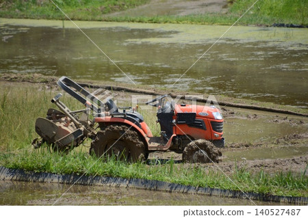 Rice paddies and a tractor before rice planting (Terasaka Rice Terraces / Yokose, Yokose-machi, Chichibu-gun, Saitama Prefecture) Rice paddies and a tractor before rice planting (Terasaka Rice Terraces / Yokose, Yokose-machi, Chichibu-gun, Saitama Prefecture) 140527487